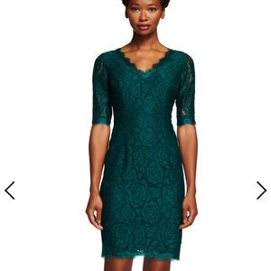 Adrianna Papell Scalloped Lace Sheath Dress